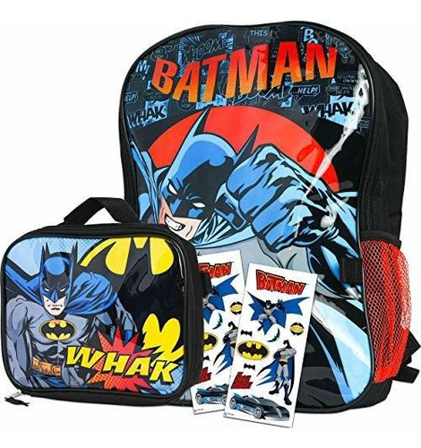 Paquete De Mochila Y Fiambrera De Batman, Mochila De Batman 