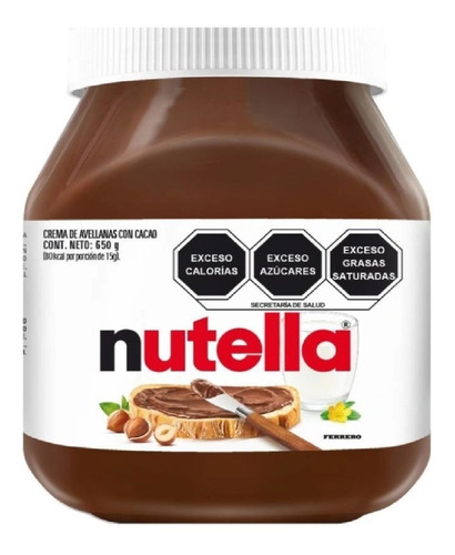 Crema De Avellana Nutella Frasco De 650gr