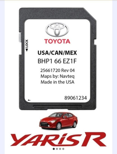 Tarjeta De Navegación Toyota Yaris R Tarjeta Sd Card Yaris R