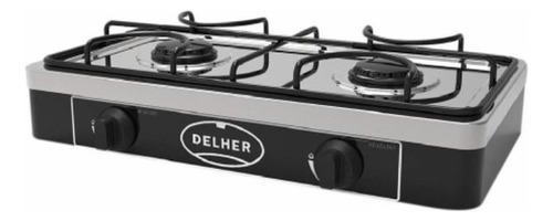Parrilla De Mesa 2 Quemadores Acero Inoxidable Delher
