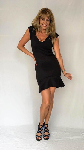 Imagen 7 de 8 de Vestido Lycra Volado Negro- Rojo- Ts Y Tm....mujer