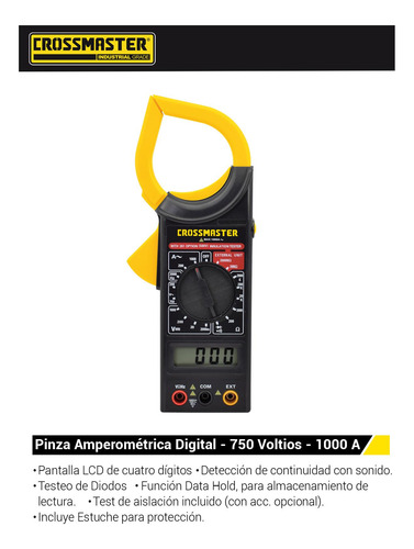 Imagen 2 de 4 de Pinza Amperométrica Digital 200 - 750 V Crossmaster 9936591