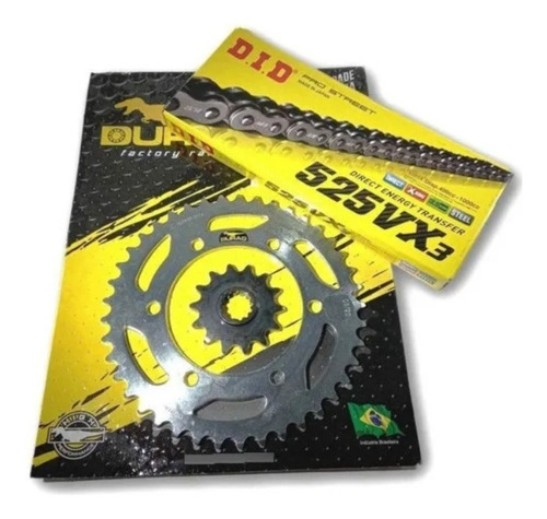 Kit Relação Durag-did Dl 1000 V-strom 2007 Com Retento 42/17