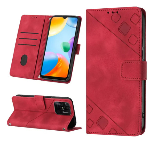 ( Funda Tipo Cartera Con Tapa En Relieve Para Xiaomi Redmi 10c