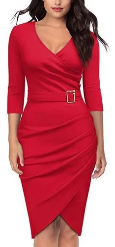Vestidos elegantes con online manga tres cuartos