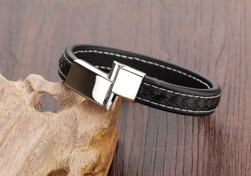 Imagen 8 de 9 de Pulsera Caballero Piel Con Acero - 545