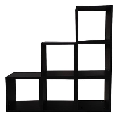 Librero Decomobil Alicent Minimalista 6 Estantes Mdf Color Negro Mate