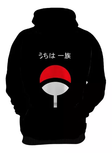 Blusa Moletom Naruto Anime Clã Uchiha Símbolo Canguru - Corre Que Ta  Baratinho