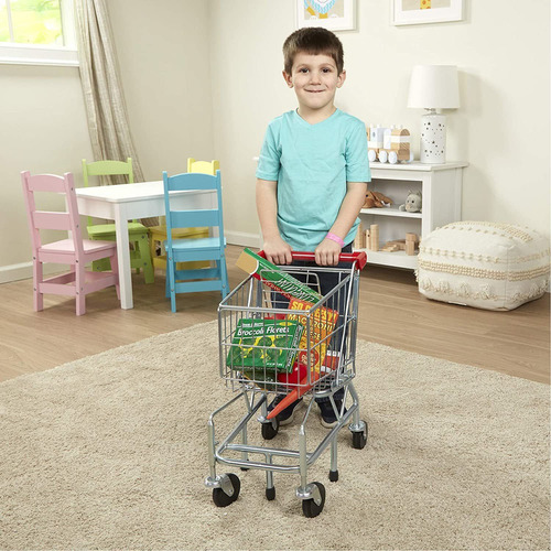Melissa & Doug - Carrito De Compras Con Marco De Metal De Re