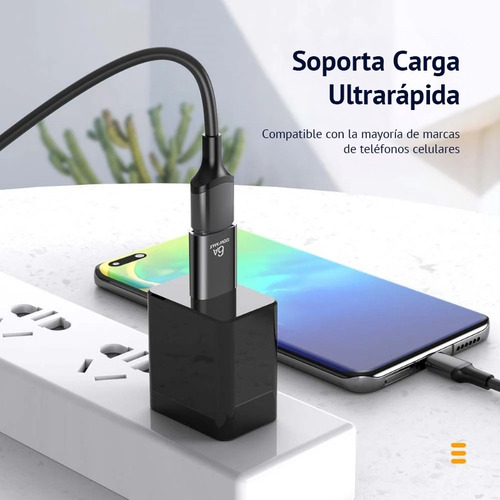 Adaptador Usb Tipo C A Usb A 6a 120w Otg Carga Rápida Datos