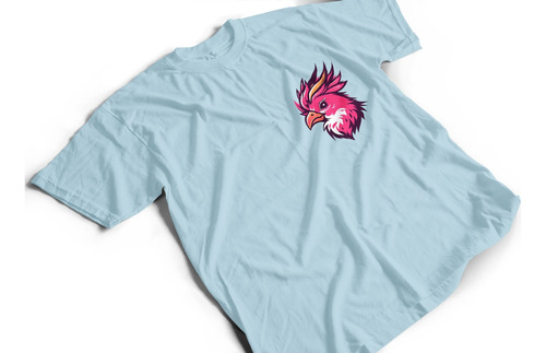 Camiseta De Algodón Con Logo De Gallo Ave Pájaro Full Color