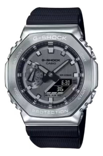 Reloj pulsera Casio GM-2100 con correa de resina color azul oscuro - fondo gris