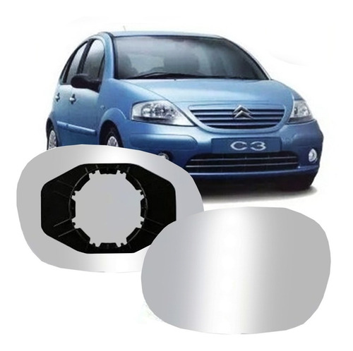 Imagem 1 de 4 de Lente Retrovisor Com Base C3 2004/2012 Lado Direit Ou Esquer