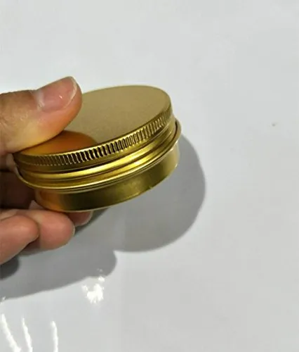 Contenedores De Aluminio Dorado De 2 Oz Con Tapa Roscada - S