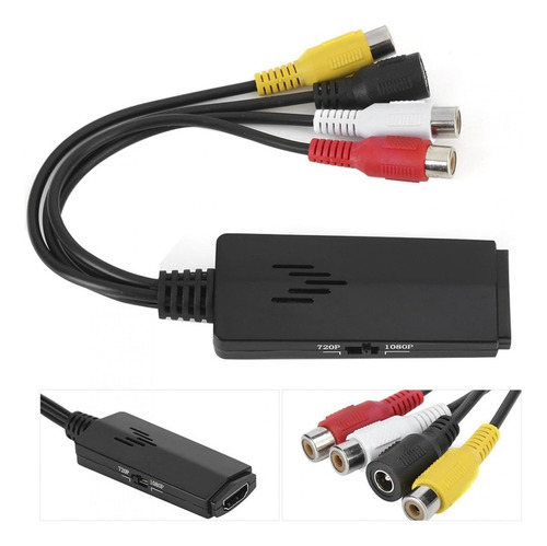 S Av Rca A Hdmi Convertidor De Vídeo Compuesto Cvbs 720p