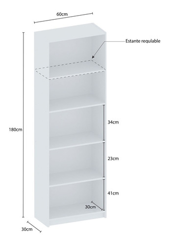 Biblioteca Centro Estant Con Estantes Regulables Art 6001