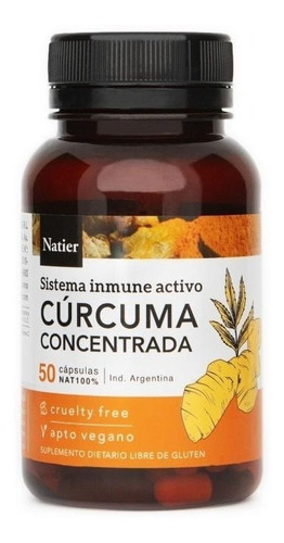 Cúrcuma Concentrada | Natier | X 50cáps | Apto Vegan