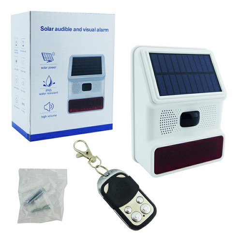 Sirena Comunitaria Baliza Solar Control Y Sensor De Movimien