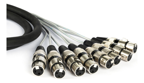 Multicabo Espaguetado 8 Vias Com Conectores Xlr - 7 Metros