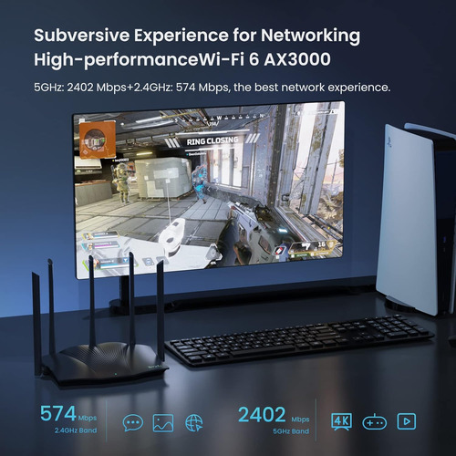 Enrutador De Tenda Wifi 6 Para Juegos, Ax3000 De Doble Banda