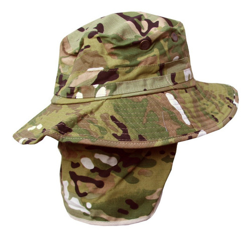 Sombrero Australiano Bonnie Cubre Nuca Camu Multicam 58 Cm