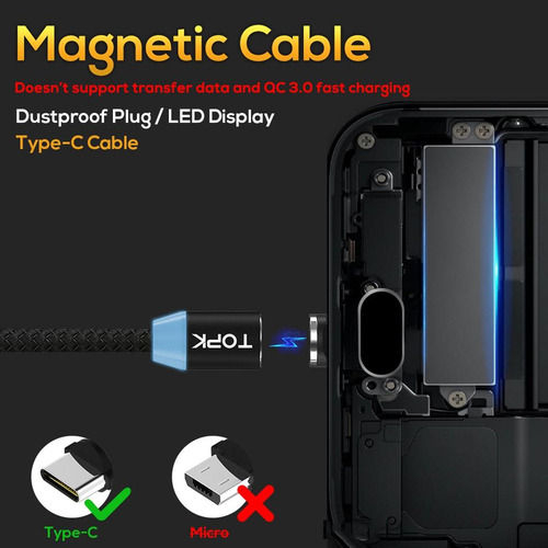 Adaptador Convertidor De Puntas Magnéticas Tipo C 4 Piezas