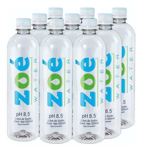 Agua Alcalina Zoé Water 500 Ml 12 Piezas