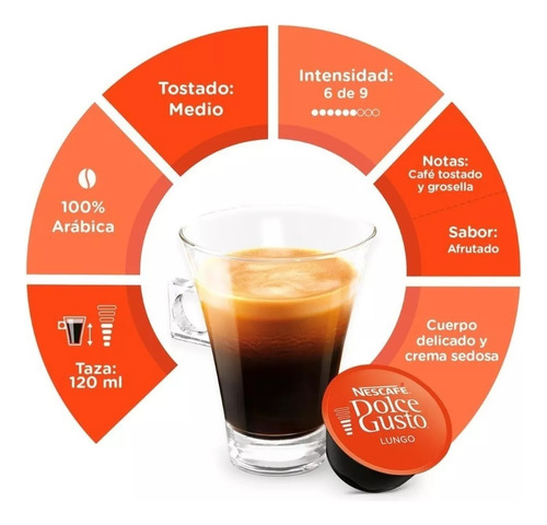 Nescafé Dolce Gusto, 64 Cápsulas, Sabor Lungo Msi