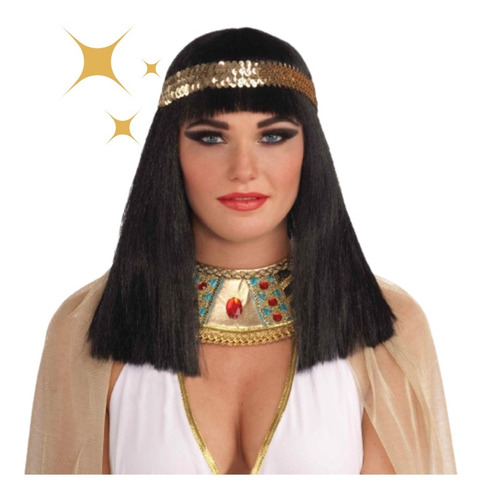 Peluca Egipcia Cleopatra Cotillon Disfraz Fiesta Carioca 