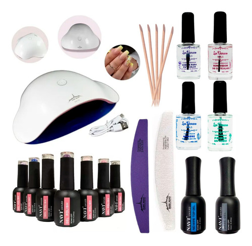 Kit Manicuria Gel Esmalte Semi Cabina Led 46w Completo Navi