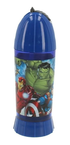 Botella Toma Jugo Avengers Marvel Con Bombilla