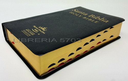 Imagen 2 de 9 de Biblia Bilingue Ingles - Español Piel Negro Indices Rvr/kjv