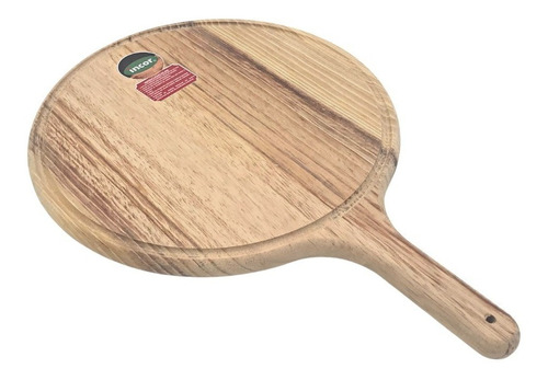 Plato Para Pizza Con Mango, De Madera 36cm, Marca Incor.