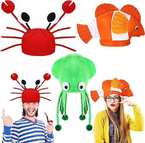 3 Pcs Octopus Hats Funny Ocean Sea Hats Halloween Crazy Cost