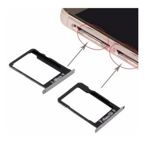 Bandeja Porta Sim Compatible Con Huawei Mate 7 Negra