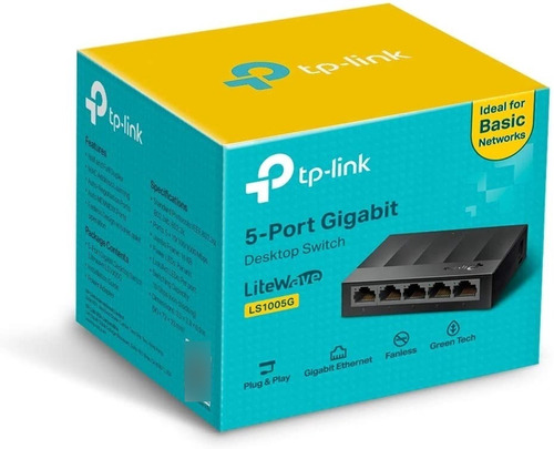 Switch Hub 5 Portas Tp Link Ls1005g Gigabit 10/100/1000mbps
