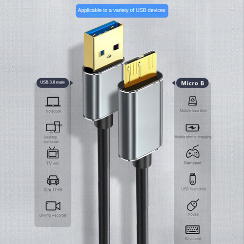 Cable Externo De Disco Duro Usb Micro-b Hdd Cable Micro-b Da