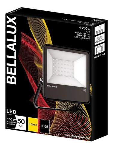 Imagen 2 de 9 de Proyector Reflector Led Bellalux 50w Luz Fría Exterior