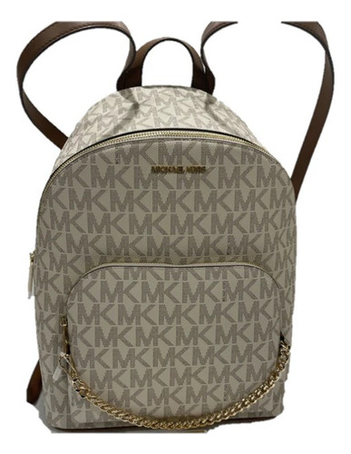 Bolso Mochila Cartera Michael Kors Modelo Jet Set Vanilla/lu