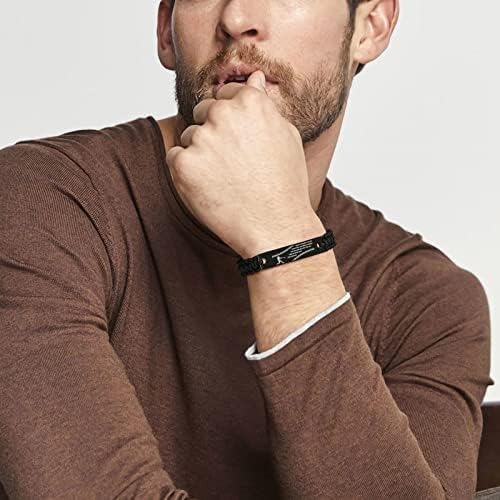 Pulsera De Béisbol Vnox Para Hombre | Pulsera De Cuerda Hech