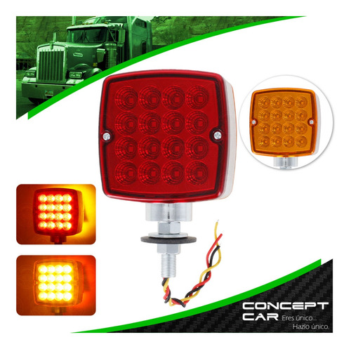 Plafon Direccional Mini 32 Led Tipo Kenworth Bicolor 12-24v