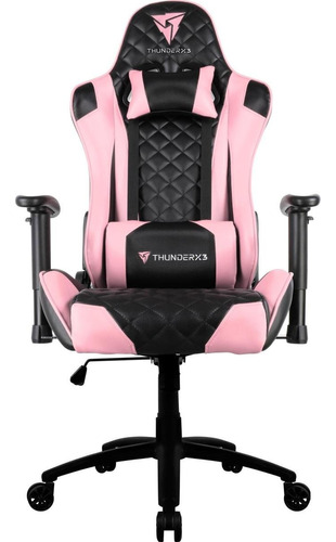 Cadeira Gamer Profissional Tgc12 Thunderx3 Cor Rosa Material Do Estofamento Couro Sintético