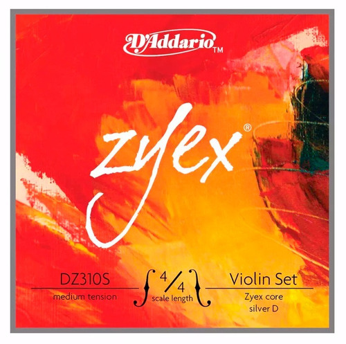 Encordado Daddario Dz310s 4/4m Zyex Tension Media Violin 4/4