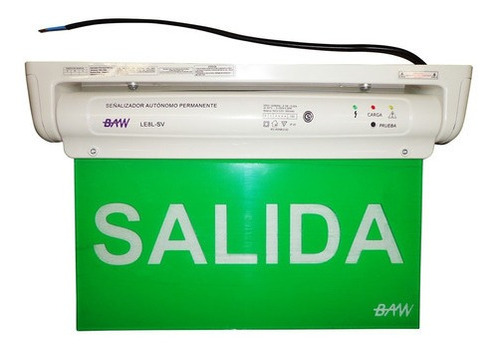 Cartel Señalizador Led Luminoso Autonomo Baw Salida Verde