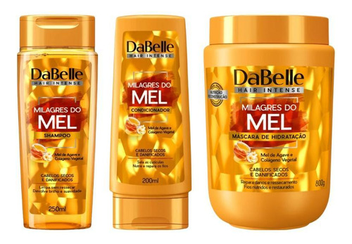 Kit Shampoo + Cond + Mascara Dabelle Milagres Do Mel