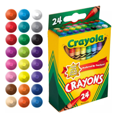 Giz De Cera Crayola Crayons 24 Unidades Azul-claro