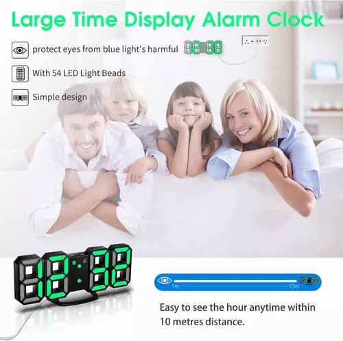 Reloj Despertadores Digital Led 3d Luz Nocturna Electrónico