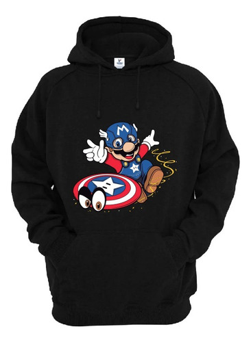 Sudadera Hoodie Capitan America Mario Bros Avengers Heroes