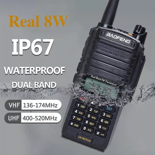 4 Radios Baofeng Uv9r Plus U/vhf Con Manos Libres Bandas 8w Negro Uhf/vuf