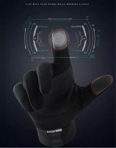 Imagen 5 de 7 de Guantes Moto Invierno Para Uso De Celular Adulto Ciclismo